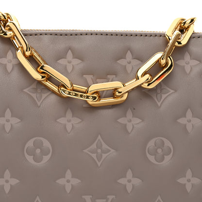 Louis Vuitton Lambskin Embossed Monogram Coussin PM Grey 5 of 10