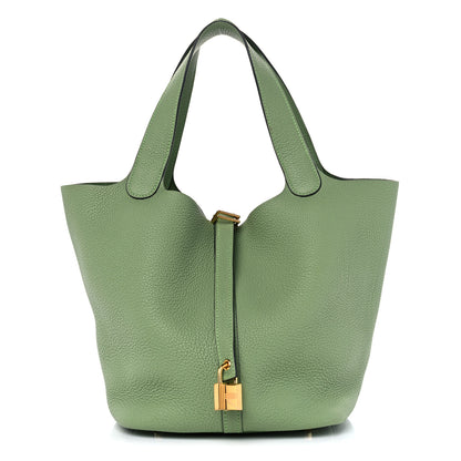 Hermes Taurillon Clemence Picotin Lock 22 MM Vert Criquet 1 of 10