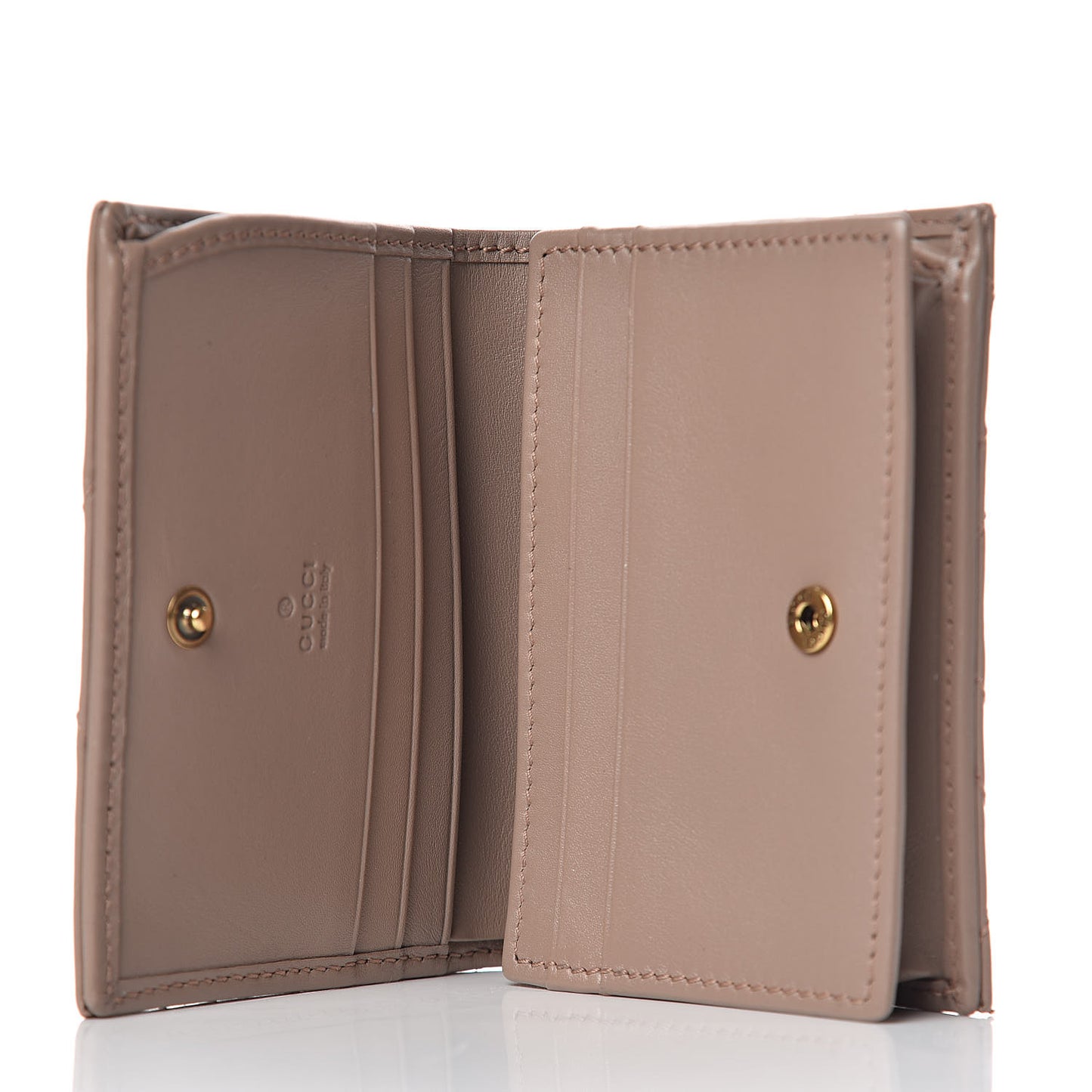 Calfskin Matelasse GG Marmont Card Case Wallet Porcelain Rose