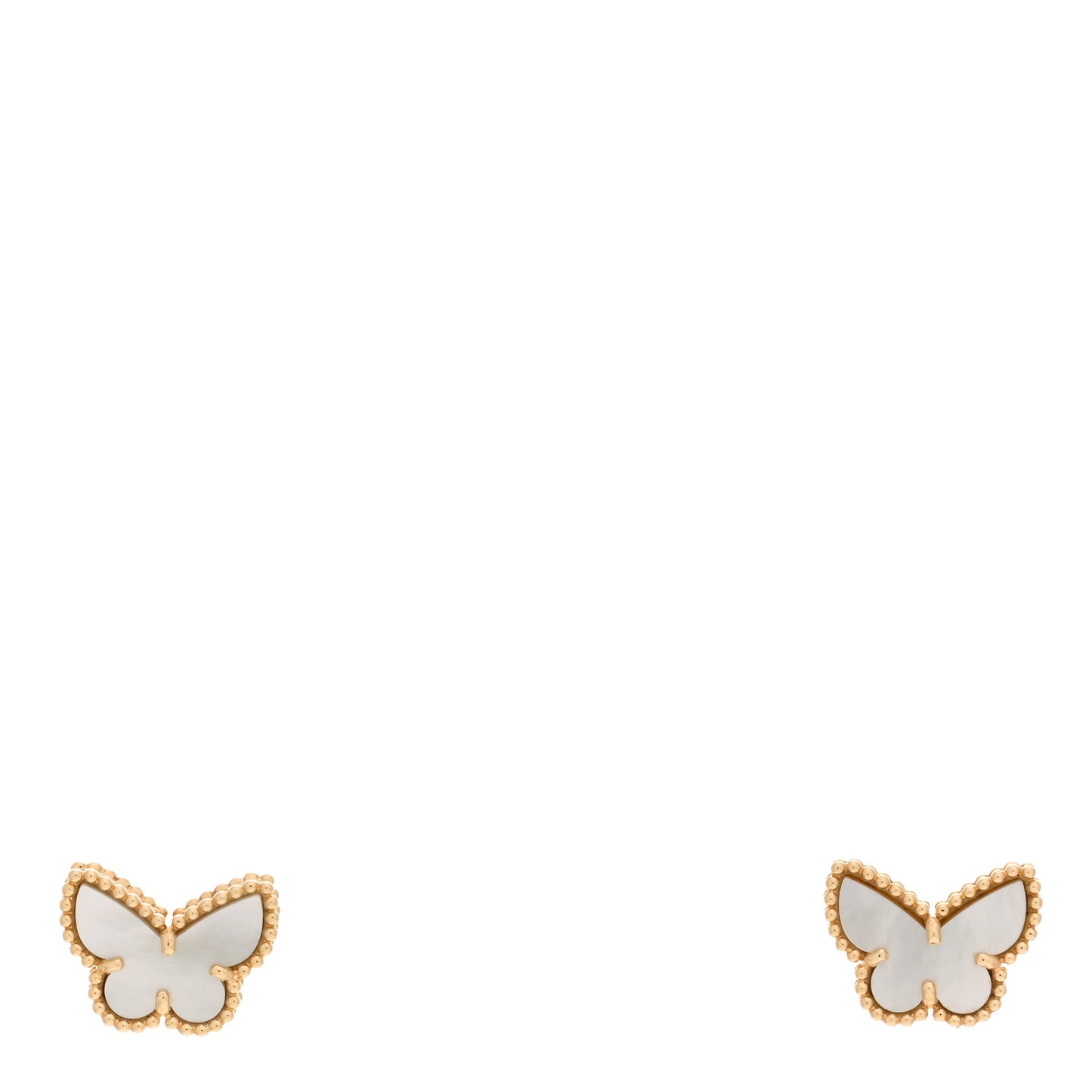 18K Yellow Gold Mother of Pearl Sweet Alhambra Butterfly Earrings