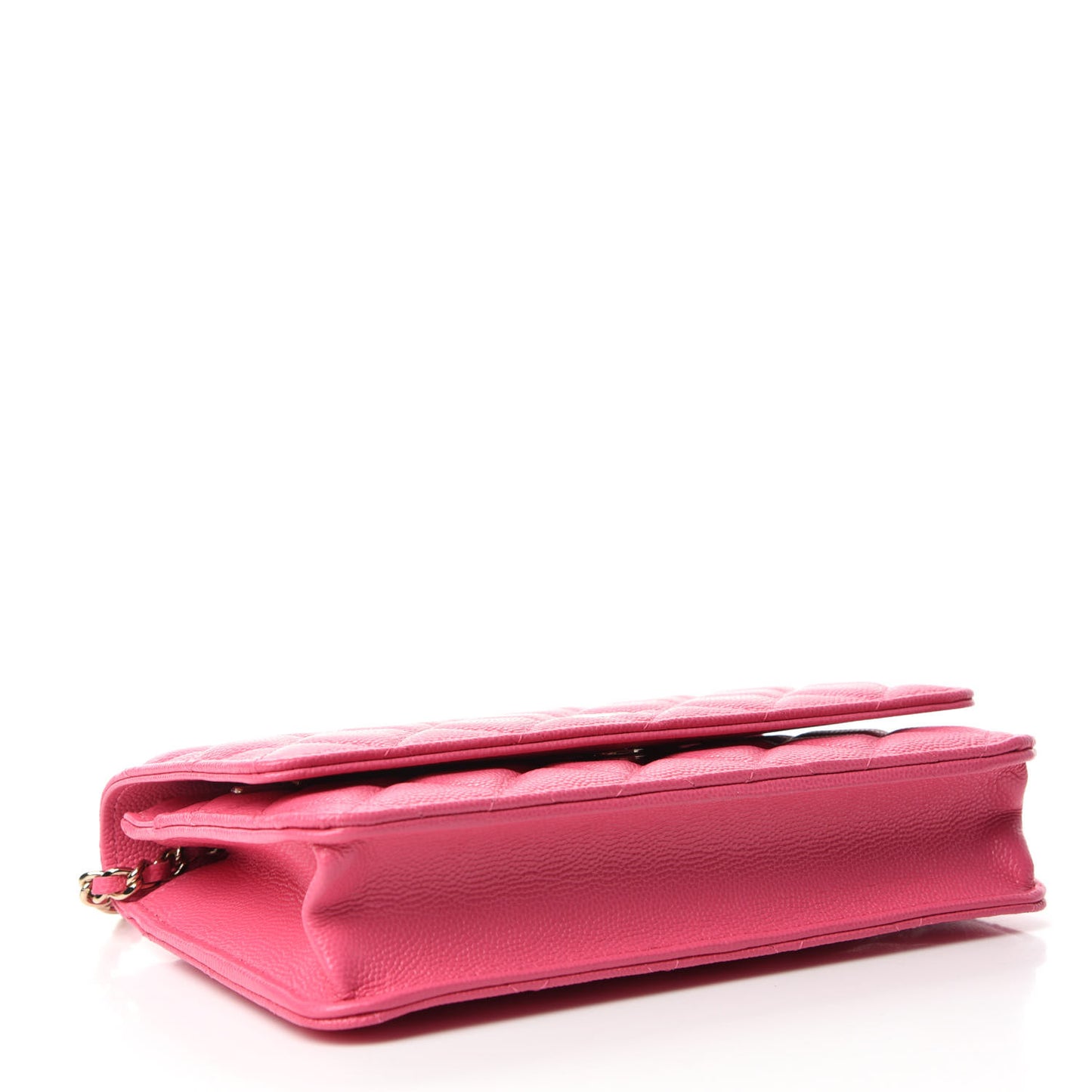 Caviar Quilted Wallet on Chain WOC Pink
