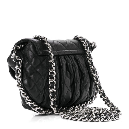 Chanel Washed Lambskin Quilted Mini Chain Around Flap Black 3 of 12