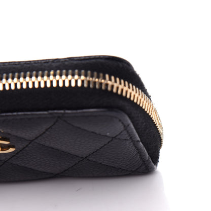 Chanel Caviar Quilted Zip Coin Purse Black 9 of 9