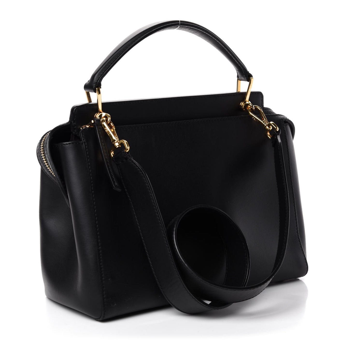 Vitello Baltico Studded Dotcom Satchel Black