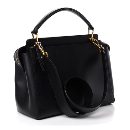 Fendi Vitello Baltico Studded Dotcom Satchel Black 4 of 13
