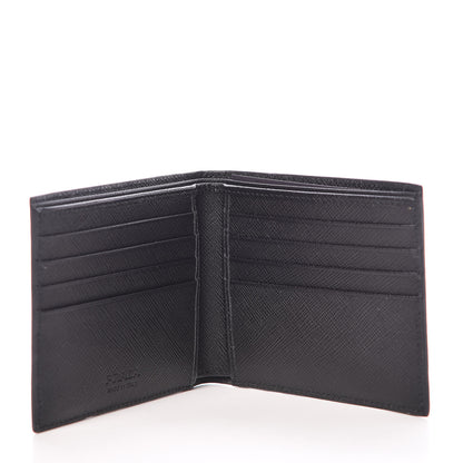 Prada Saffiano Surf Colorblock Bi-Fold Wallet Black Talco Fuoco 5 of 7