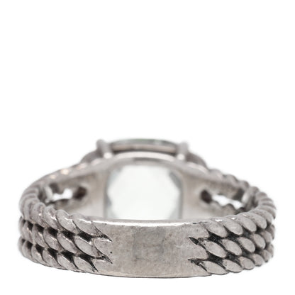 David Yurman Sterling Silver Diamond Prasiolite 10mm Petite Wheaton Ring 52 6 3 of 4