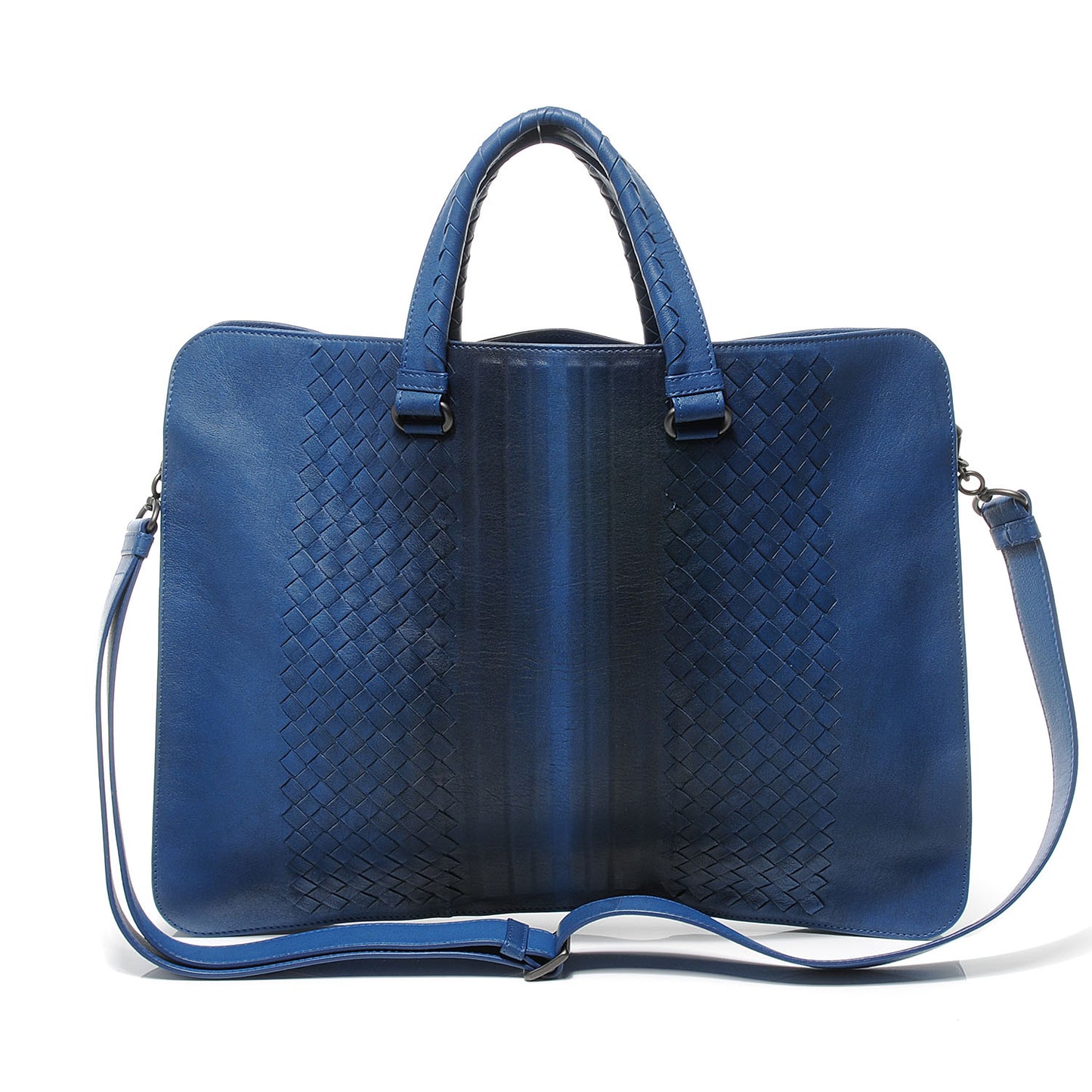 Nappa Intrecciato Ombre Briefcase Blue