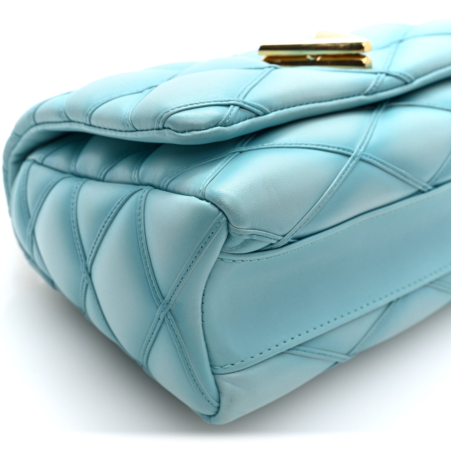 Lambskin Malletage Top Handle GO-14 MM Lagoon