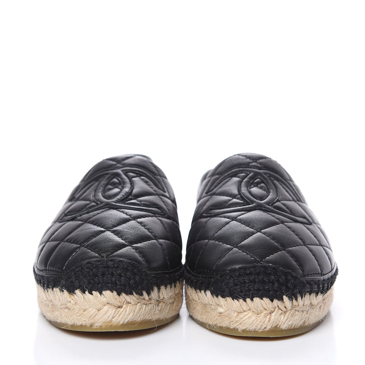 Lambskin Quilted CC Espadrilles 37 Black