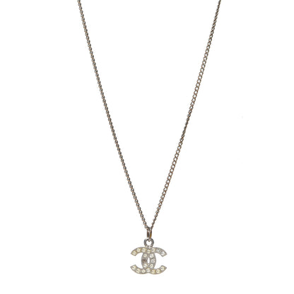 Chanel Crystal CC Necklace Silver 1 of 3