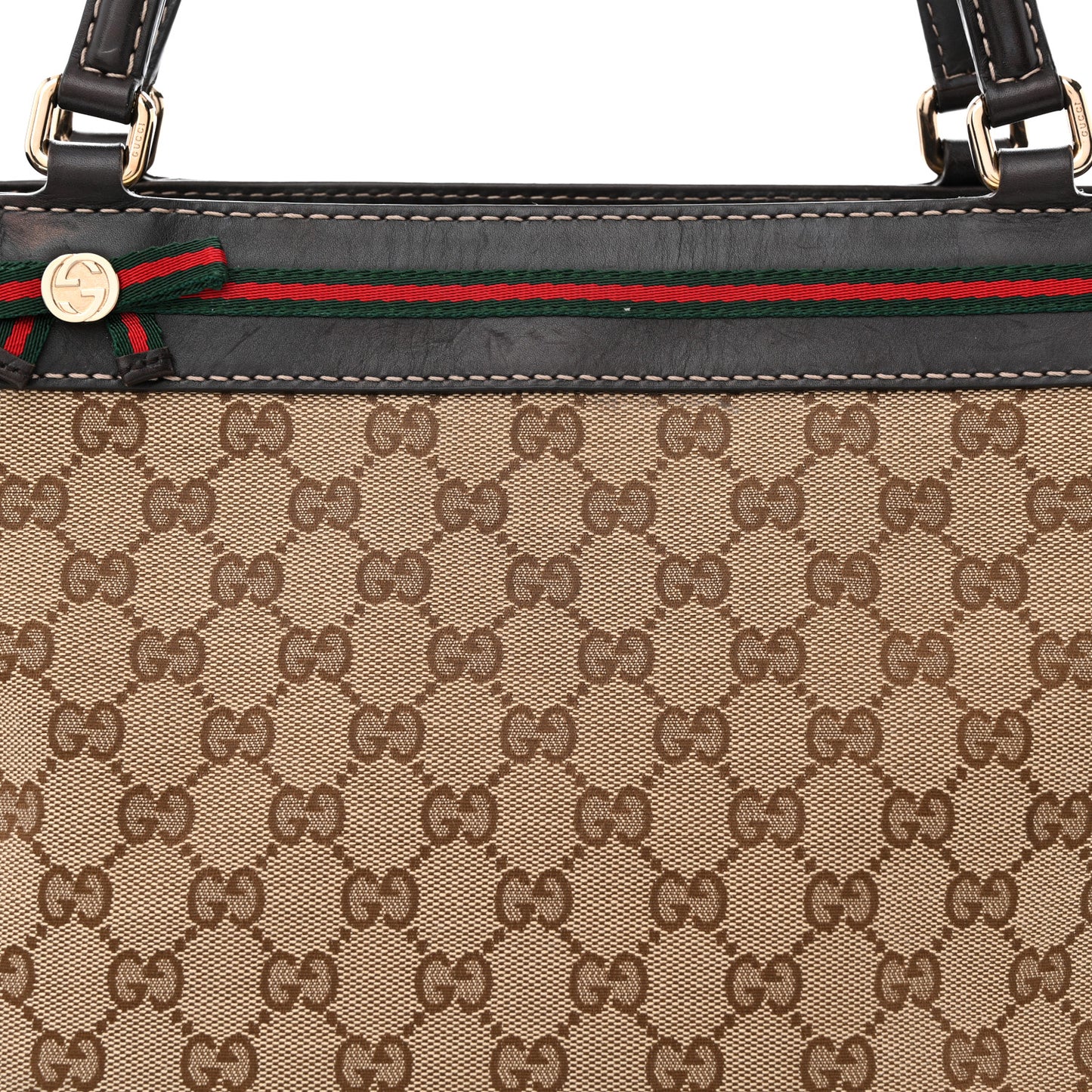 Monogram Web Medium Mayfair Tote Dark Brown