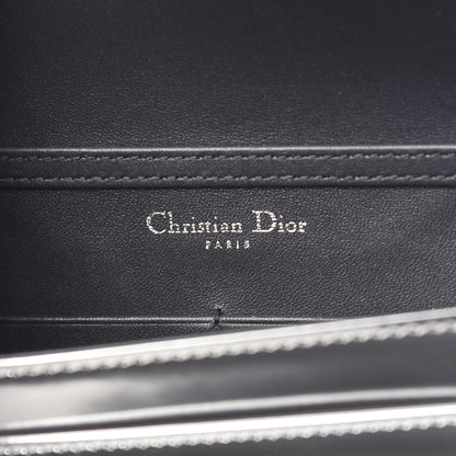 Christian Dior Metallic Patent Micro-Cannage Diorama Wallet on Chain Pouch Silver 6 of 10