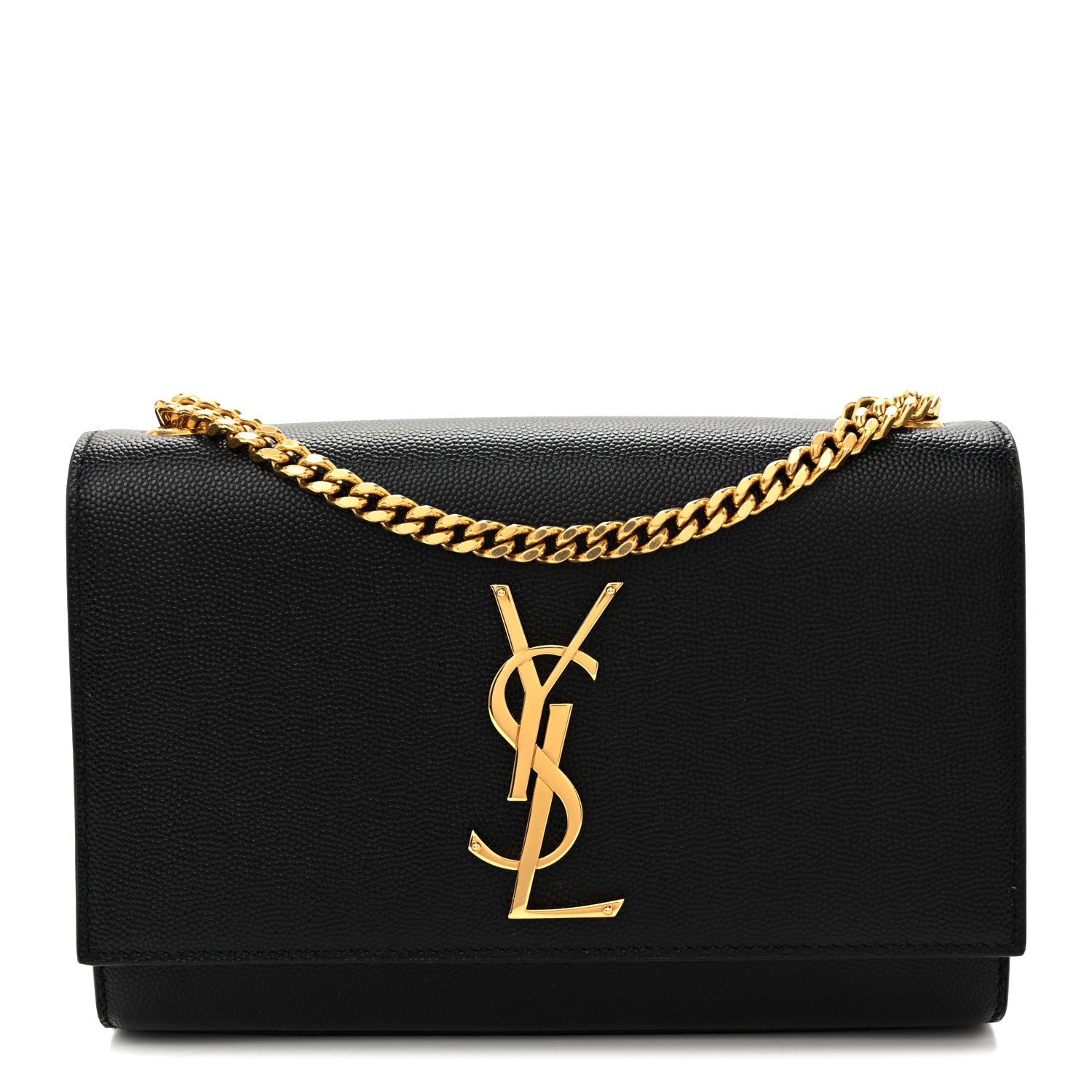 Saint Laurent Grain De Poudre Small Monogram Kate Satchel Black 1 of 10