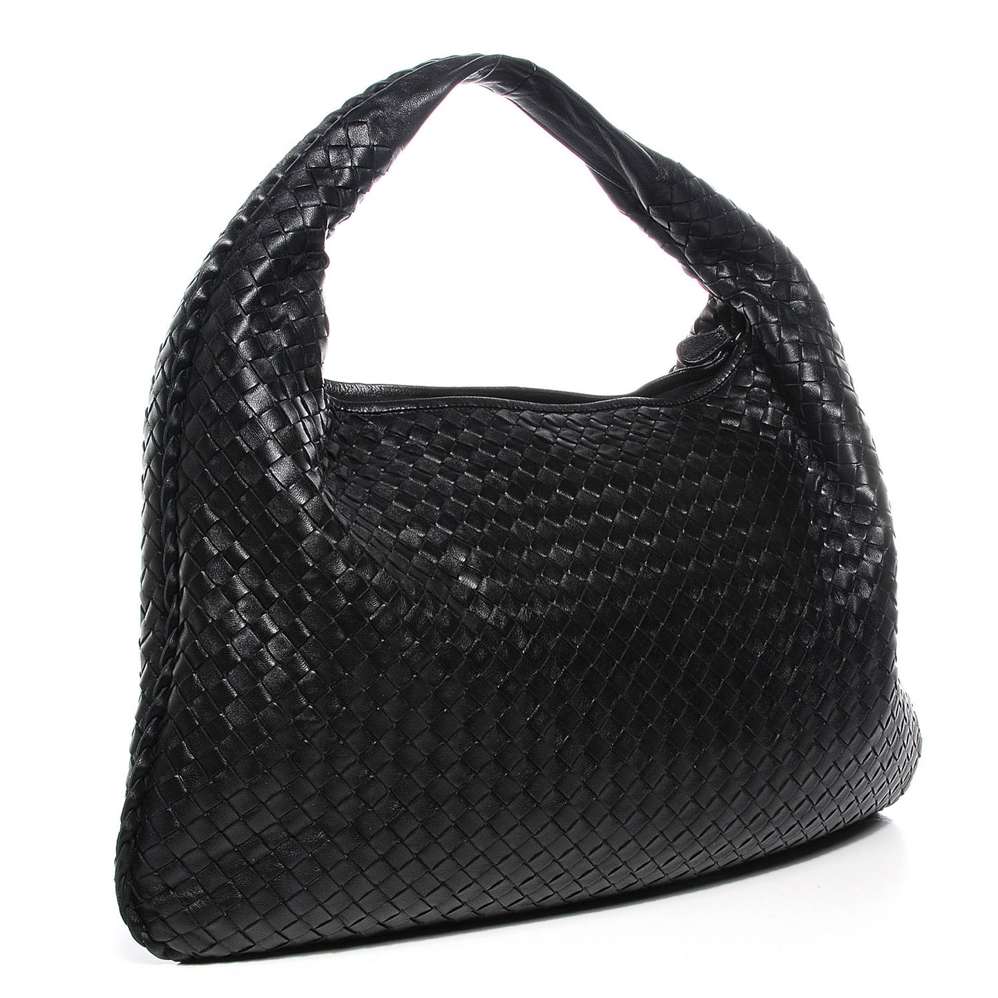 Nappa Intrecciato Large Veneta Hobo Nero Black