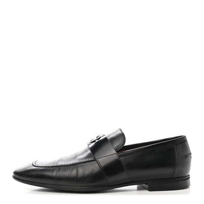 Gucci Calfskin Interlocking G Mens Loafers 9.5 Black 1 of 8
