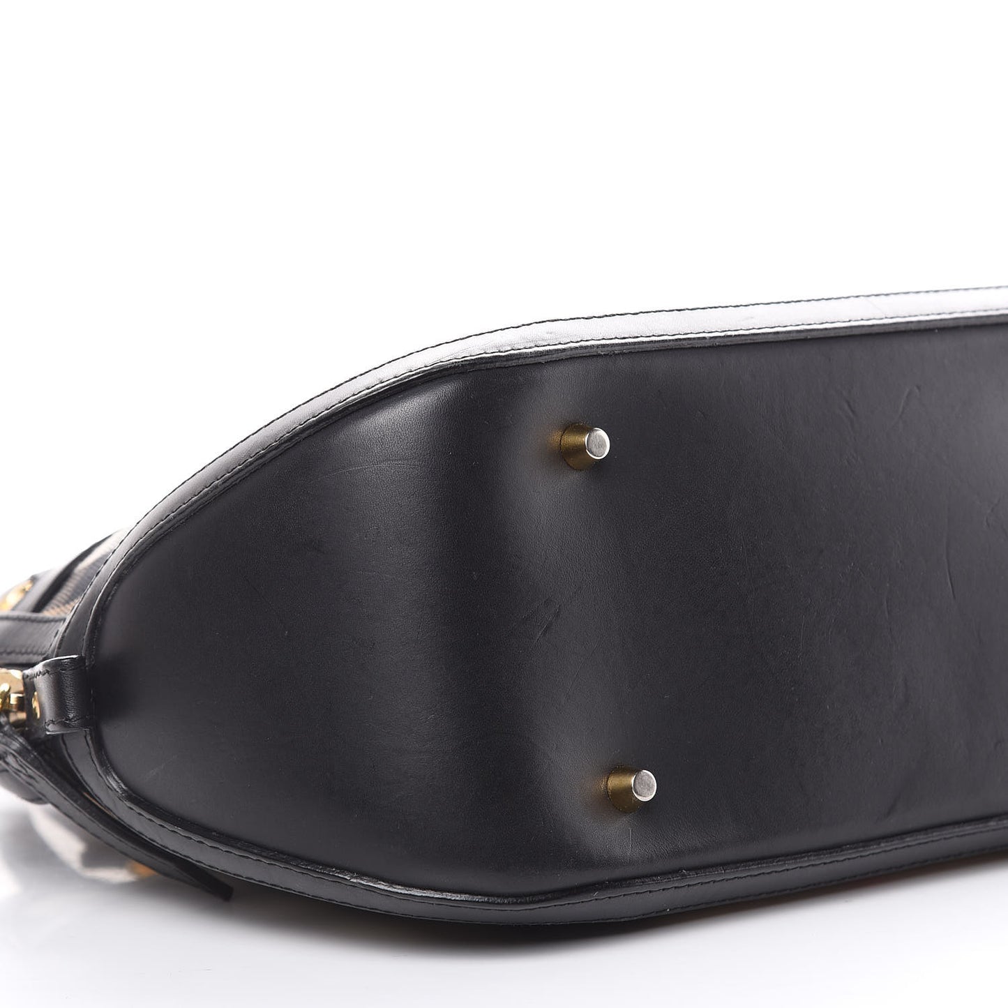 Bridle Calfskin House Check Small Orchard Bowling Bag Black