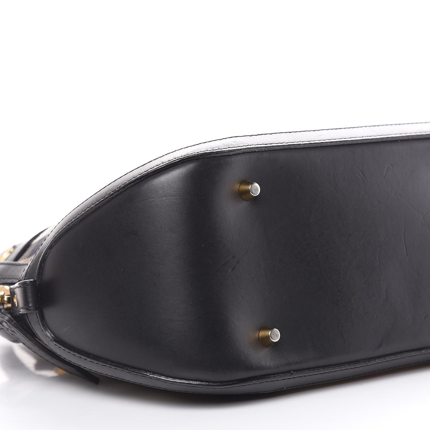 Burberry Bridle Calfskin House Check Small Orchard Bowling Bag Black 6 of 12