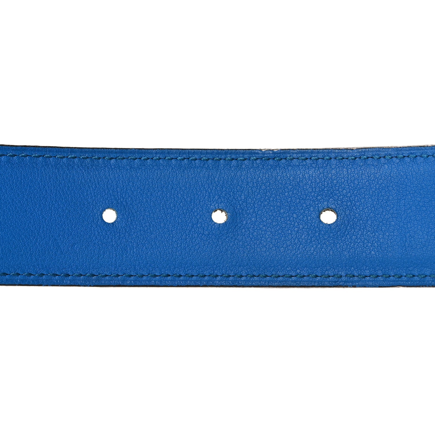 Hermes Togo Swift 32mm H Belt 85 34 Bleu Zanzibar Chocolate 3 of 5