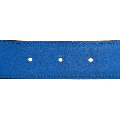 Hermes Togo Swift 32mm H Belt 85 34 Bleu Zanzibar Chocolate 3 of 5