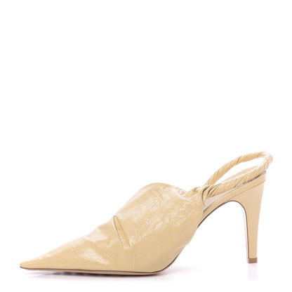Bottega Veneta Shiny Light Nappa BV Point Slingback Pumps 41 Butter 1 of 10