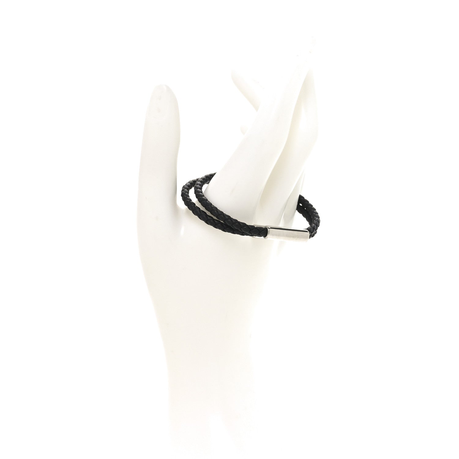 Hermes Swift Double Wrap Cord Tournis Tresse Bracelet  Black 2 of 4