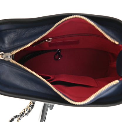 Chanel Aged Calfskin Quilted Small Gabrielle Hobo Navy Black 5 of 9