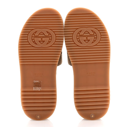 Gucci Monogram Maxi GG Angelina Platform 55mm Slide Sandals 40 Camel Ebony 6 of 10