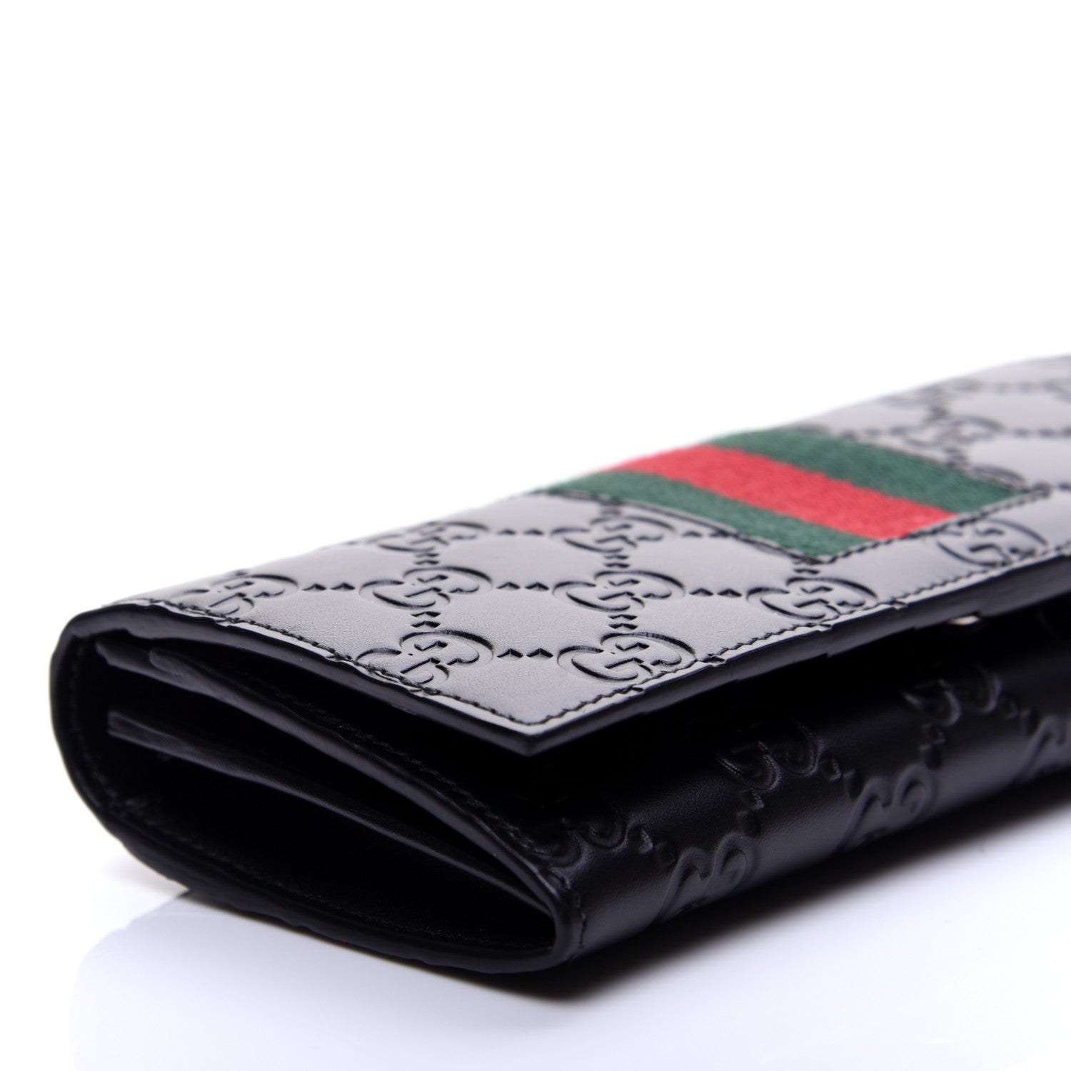 Gucci Guccissima Signature Web New Web Continental Wallet Black 6 of 10