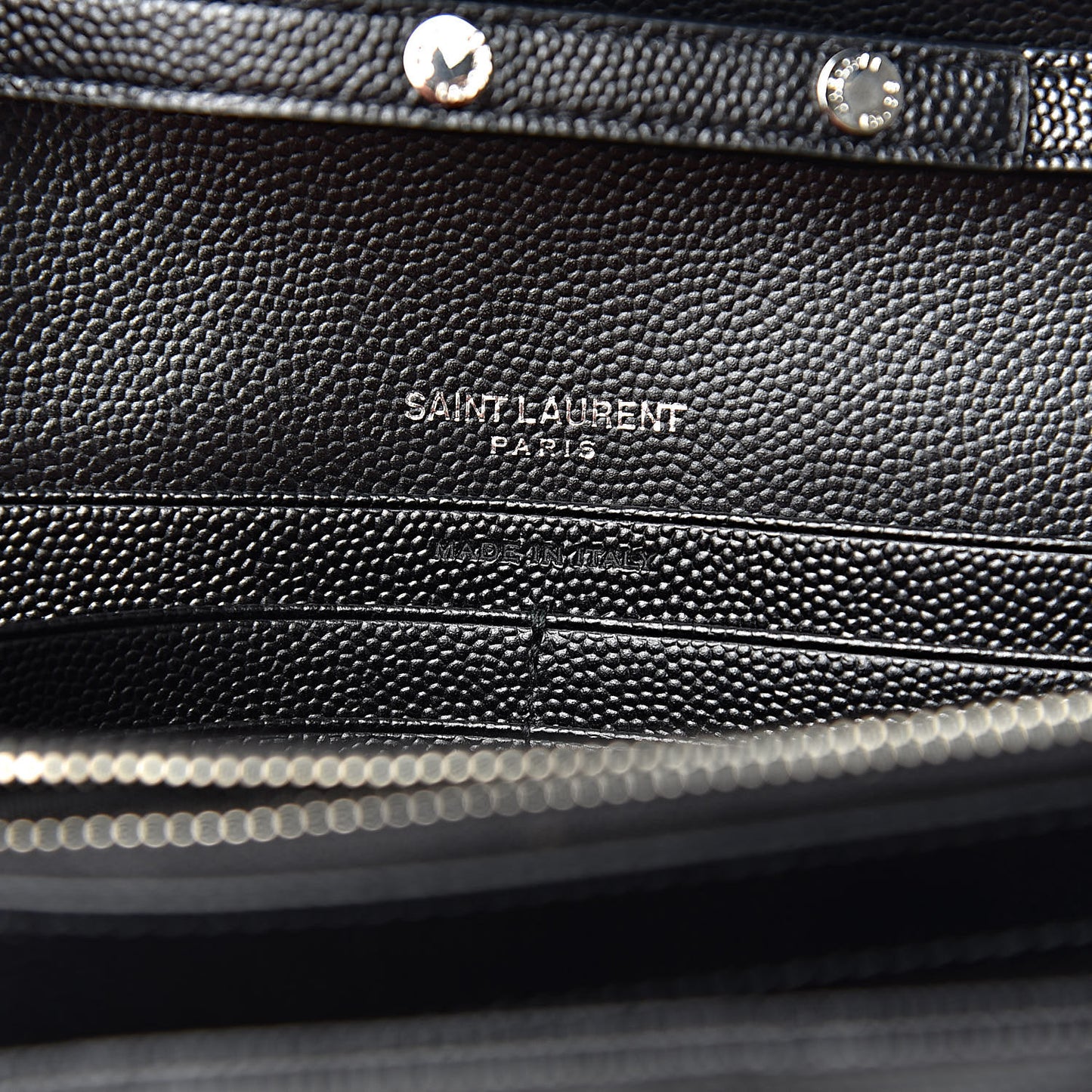 Grain De Poudre Matelasse Chevron Monogram Chain Wallet Black