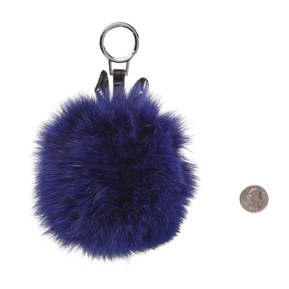 MCM Visetos Rabbit Bag Charm Silver Blue Green 2 of 6