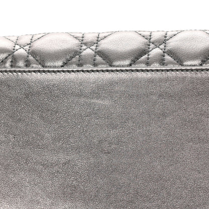 Christian Dior Metallic Calfskin Cannage Medium Lady Dior Gunmetal Grey 12 of 13