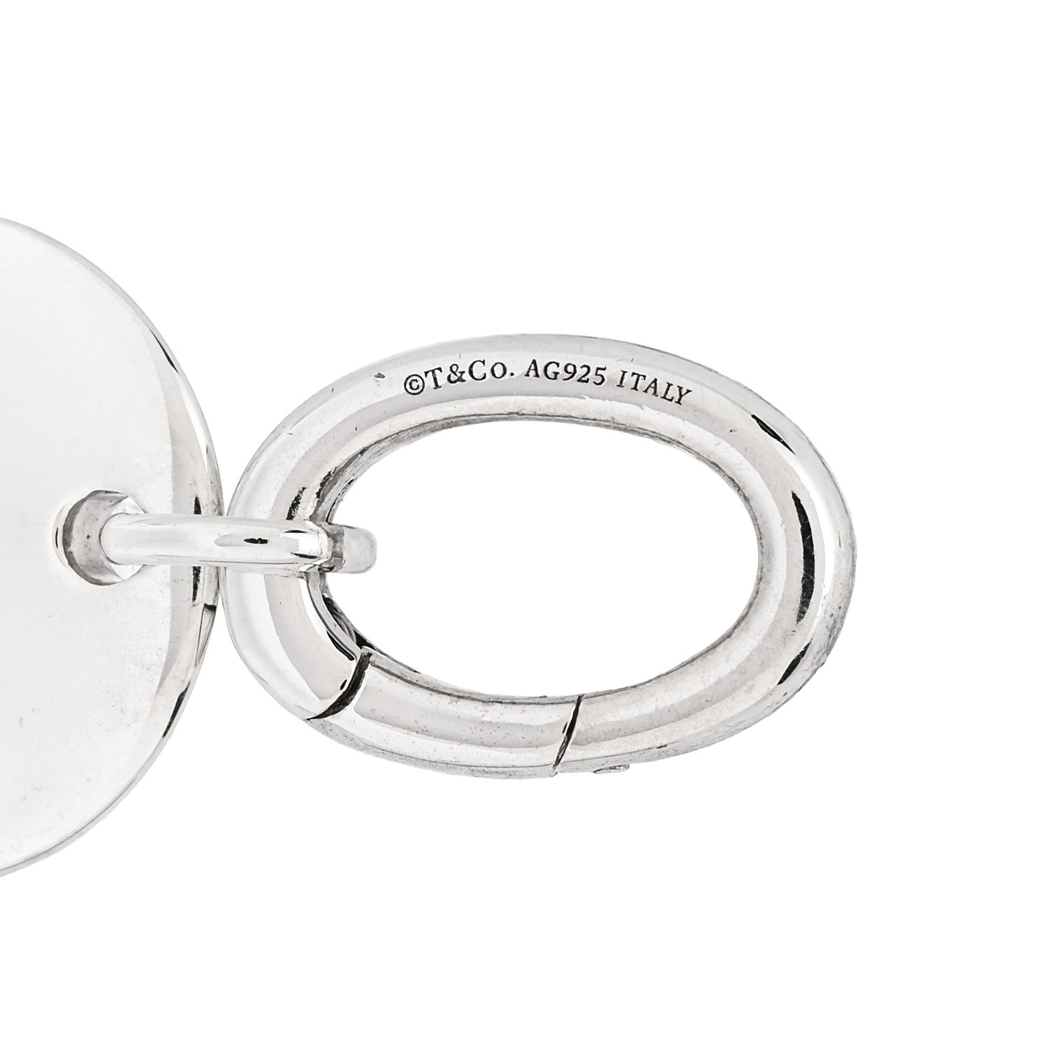 Tiffany Sterling Silver Letter T Disc Charm 4 of 4