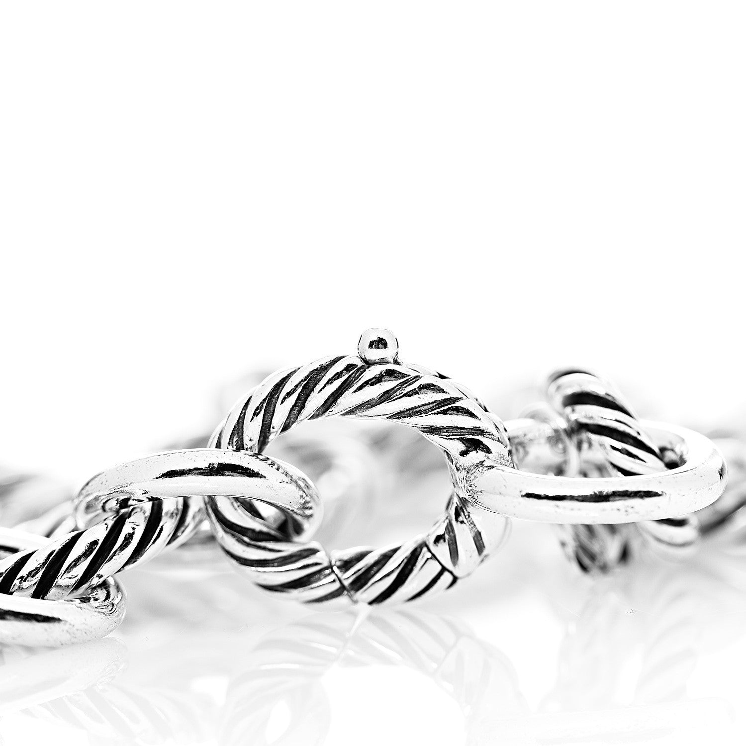 David Yurman Sterling Silver 10mm Medium Oval Link Bracelet 3 of 4