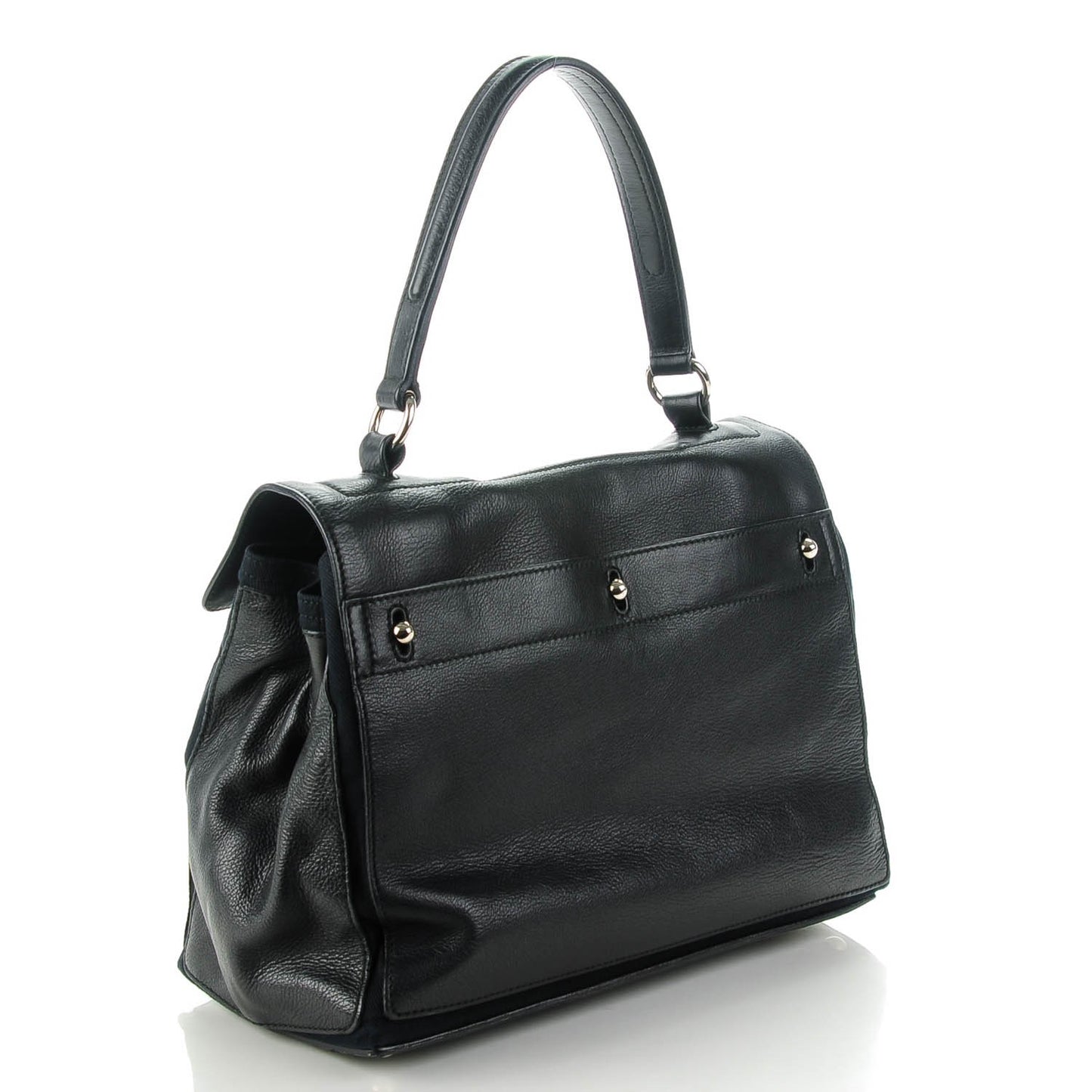 Calfskin Canvas Medium Muse Two Black