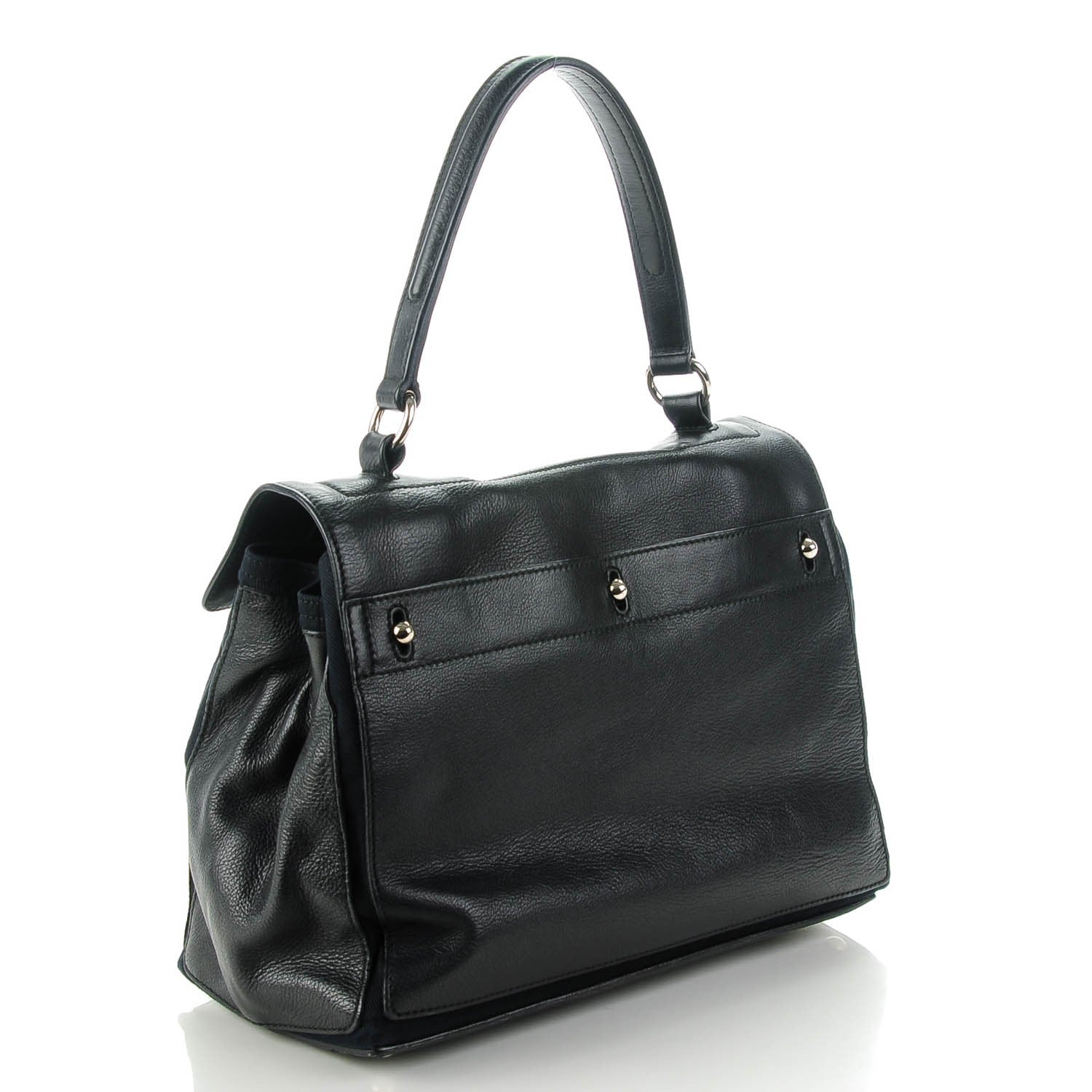 Saint Laurent Calfskin Canvas Medium Muse Two Black 3 of 7