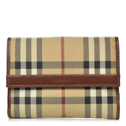 Burberry Haymarket Check Compact Wallet Brown 1 of 8