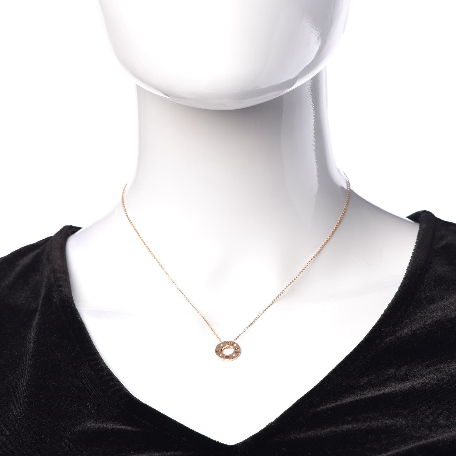 Tiffany 18K Rose Gold Diamond Atlas Pierced Pendant Necklace 2 of 7