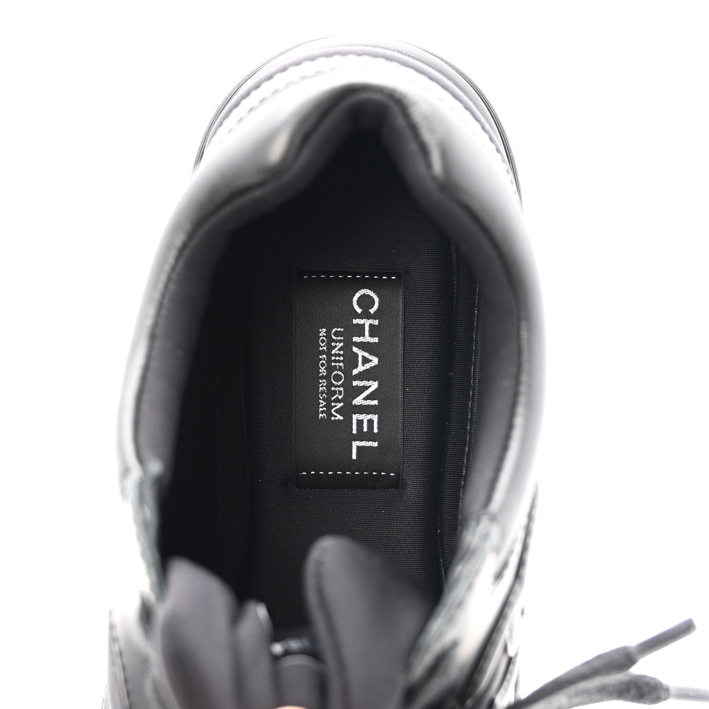 Lambskin Fabric CC Uniform Sneakers 40 Black