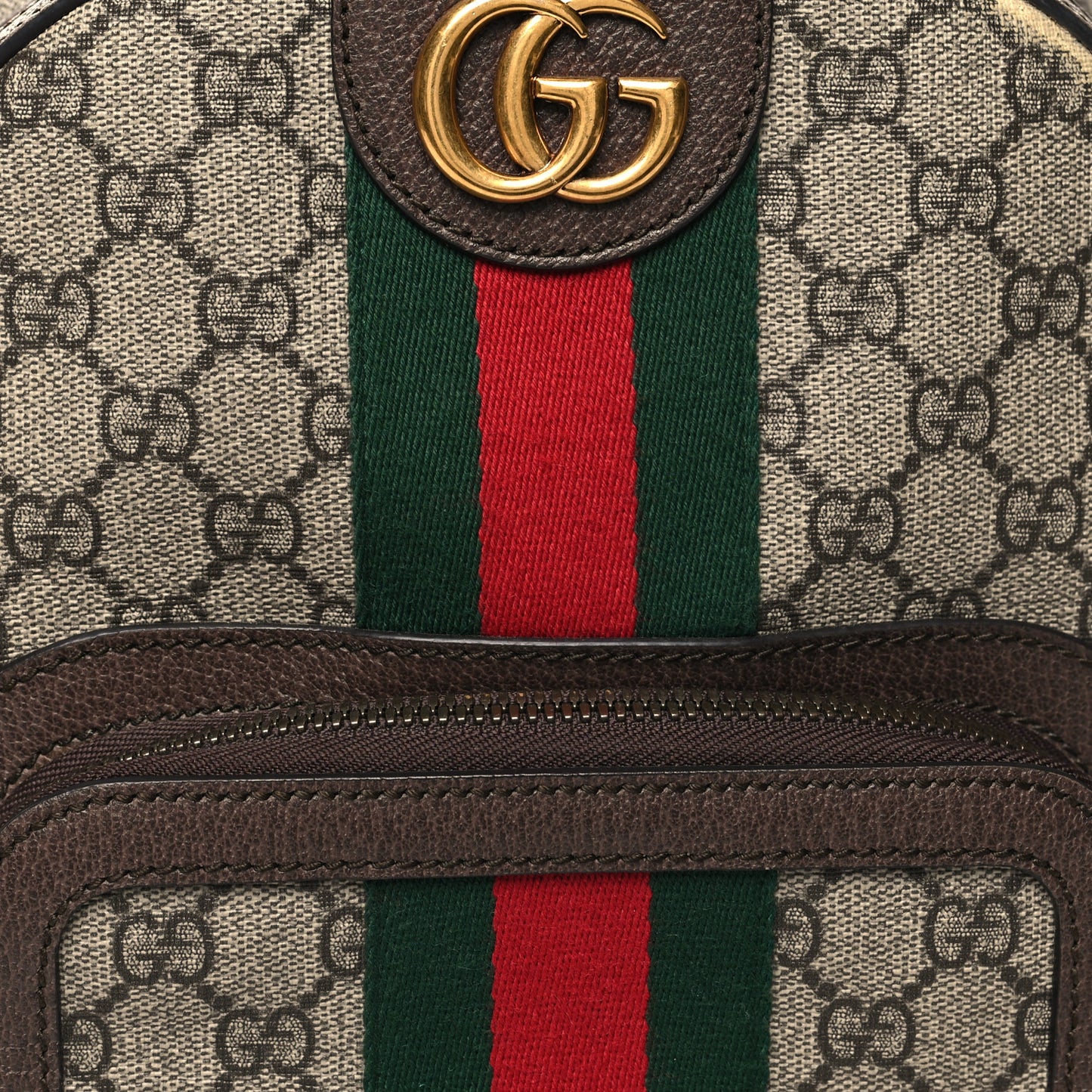 GG Supreme Monogram Calfskin Web Small Ophidia Day Backpack Beige Ebony New Acero