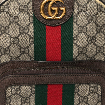 Gucci GG Supreme Monogram Calfskin Web Small Ophidia Day Backpack Beige Ebony New Acero 8 of 12