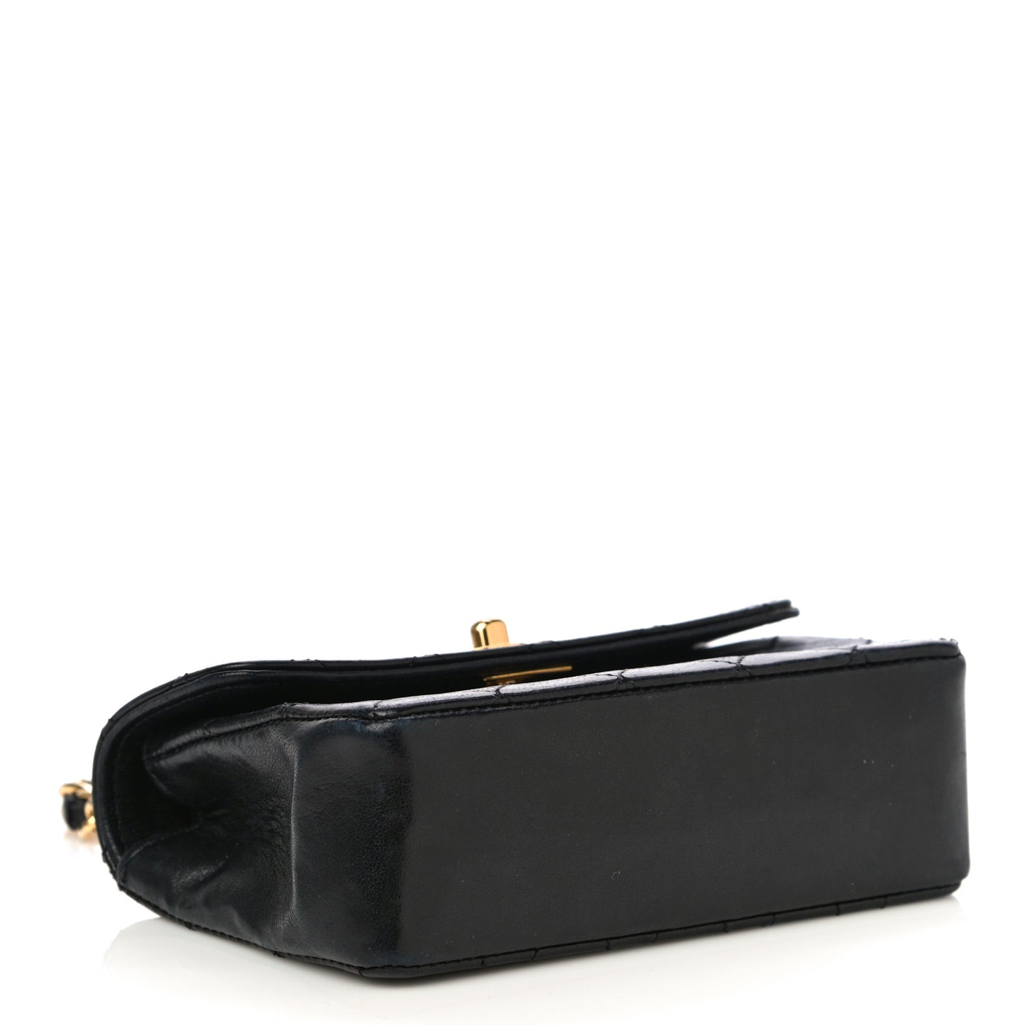 Lambskin Quilted Micro Mini Flap Bag Black