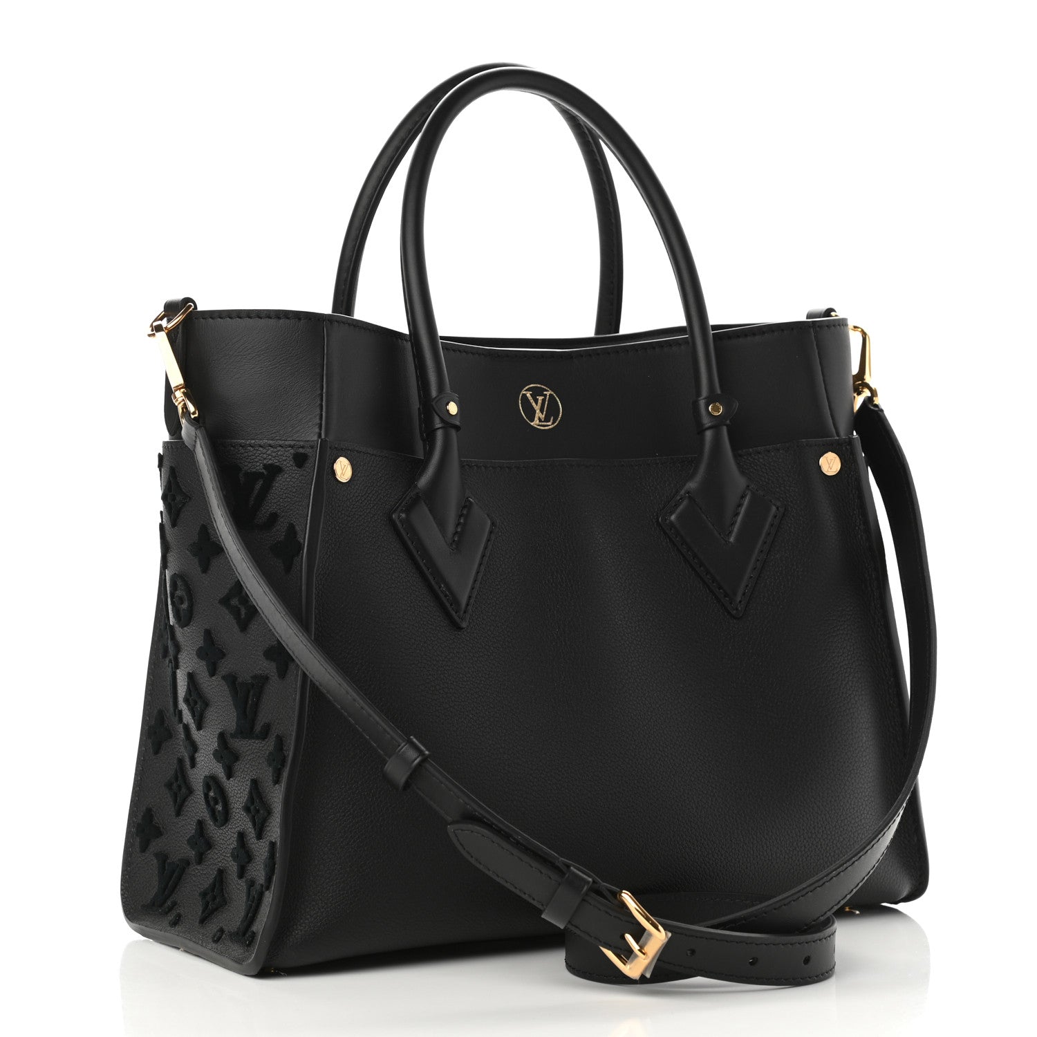 Louis Vuitton Calfskin Monogram Tufting On My Side Black 3 of 9