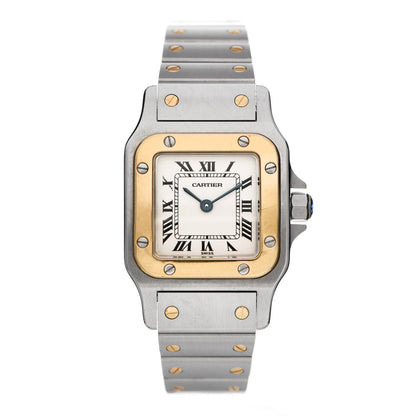 Cartier Stainless Steel 18K Yellow Gold 24mm Santos De Cartier Galbee Quartz Watch 1 of 5