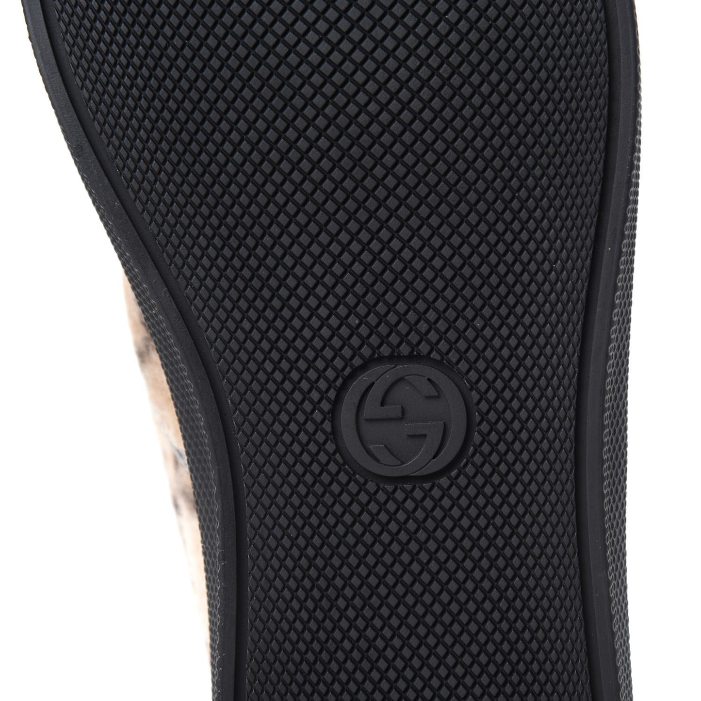 Covered Wool GG Monogram Mens Dublin Slip On Sneakers 9 Beige Ebony Black