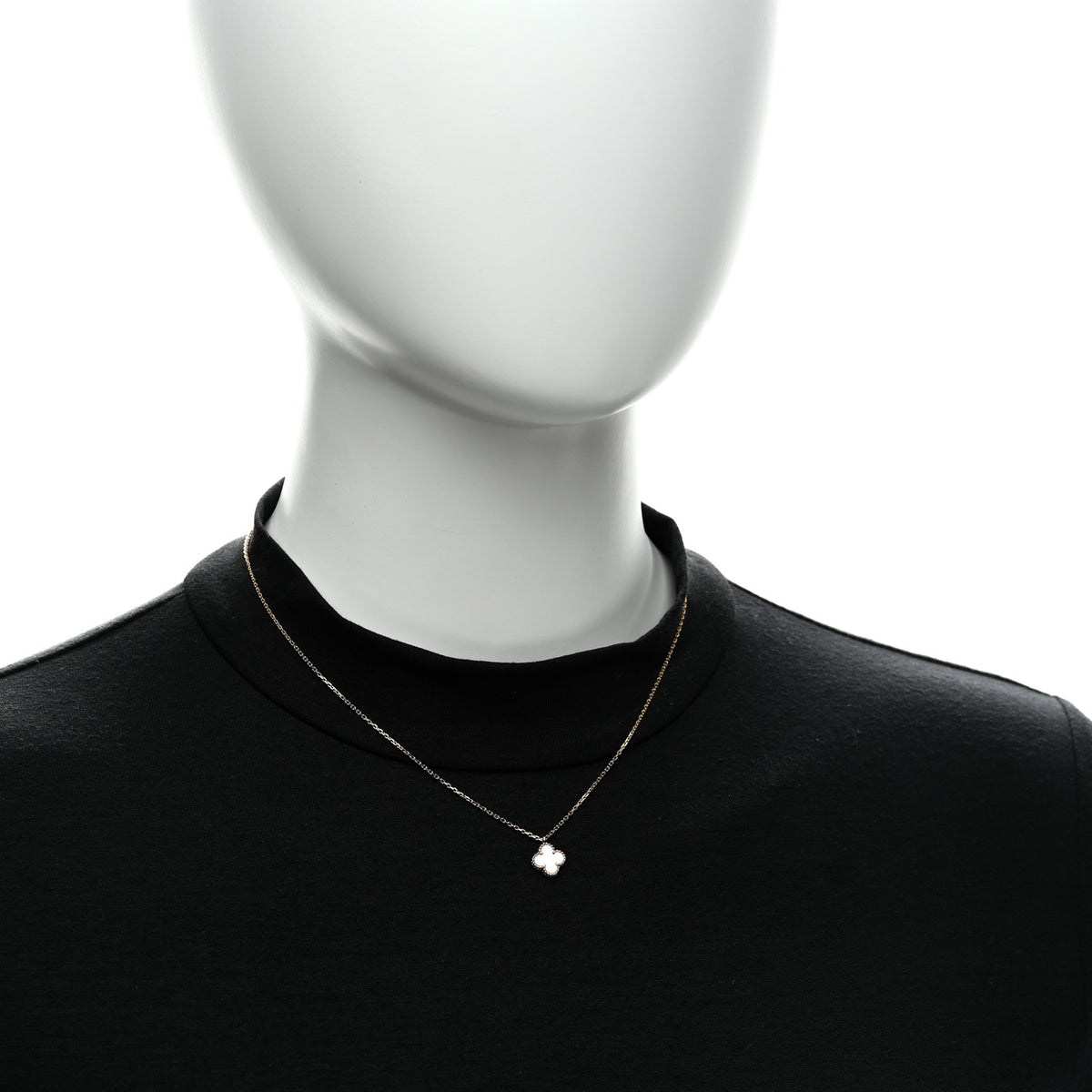 Van Cleef & Arpels 18K Yellow Gold Mother of Pearl Sweet Alhambra Pendant Necklace 2 of 6