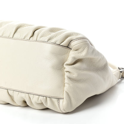 Gucci Calfskin Large D Gold Ring Hobo Off White 7 of 10