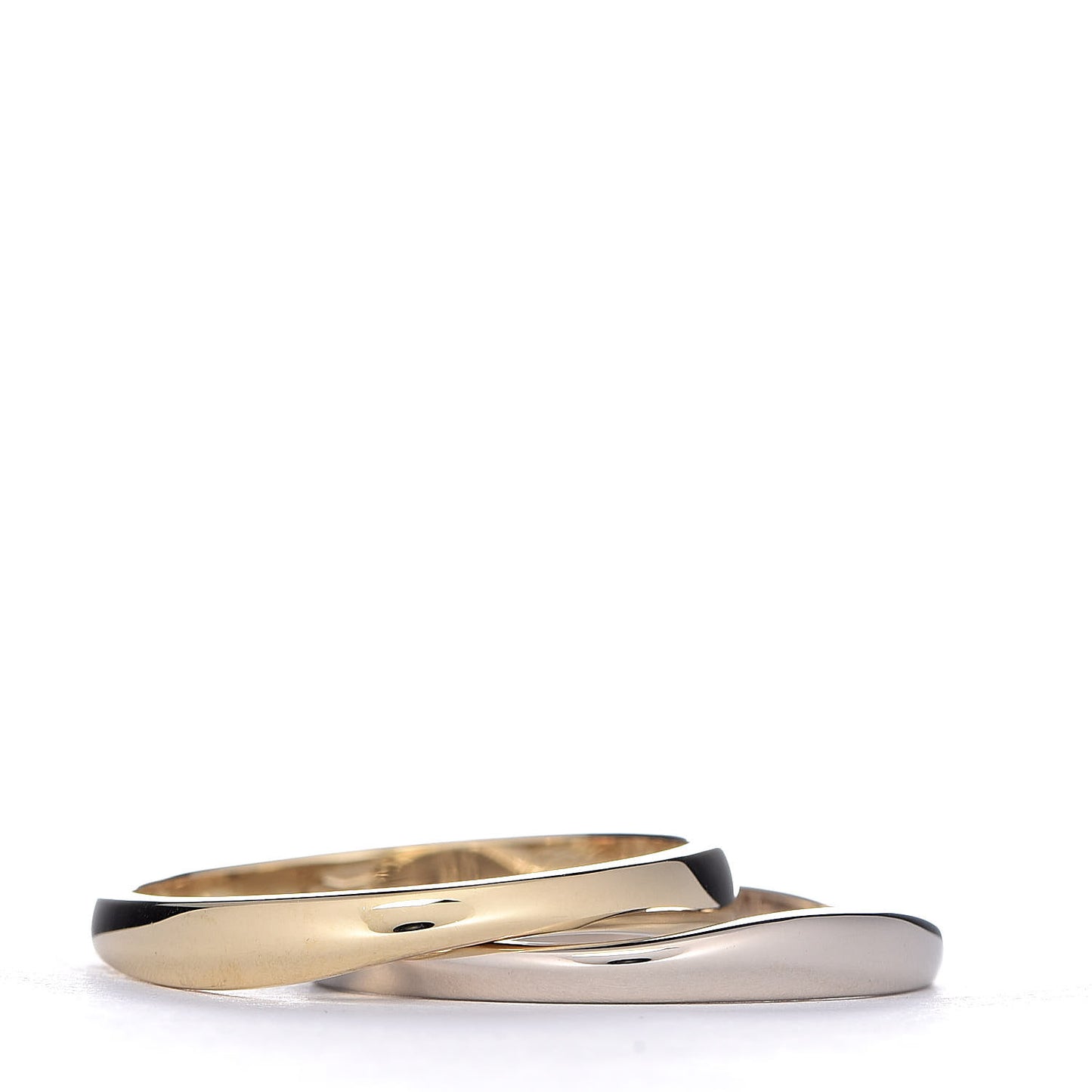 18K Yellow White Gold Wave Double Ring 62 10