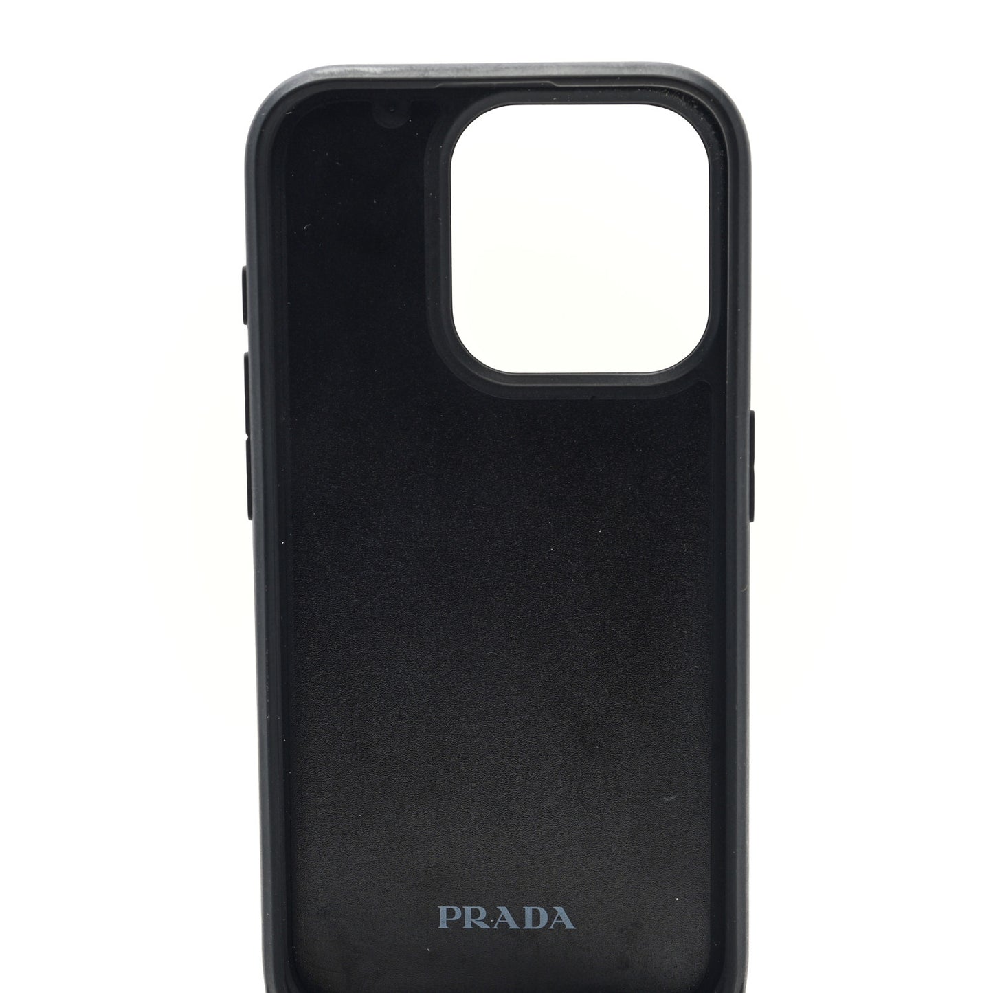 Saffiano iPhone 15 Pro Case With Strap Black