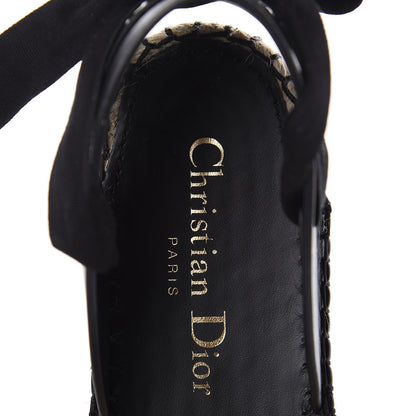 Christian Dior Calfskin Nicely-D Ankle Tie Espadrilles Flats 36 Black 6 of 8